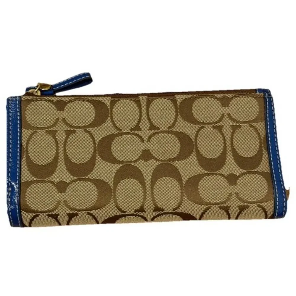 NWT Coach Y2K Signature Stripe Hobo Bag Wallet SET Khaki & Blue Jacquard 3254-1